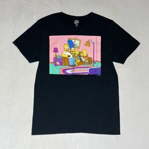 The Simpsons Cartoon T Shirt Adult Medium Black Family TV Time Tee Cotton